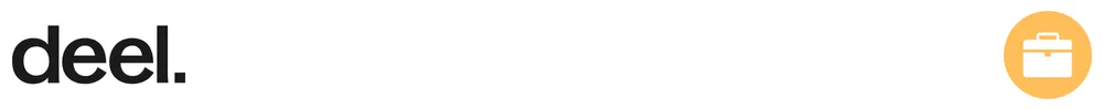 The logo of Deel with icons showing its role in business payments