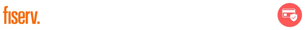 The logo of Fiserv with icons showing its role in payments acceptance and processing