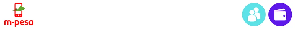 The logo of M Pesa with icons showing its role in consumer-to-consumer payments, consumer digital wallets