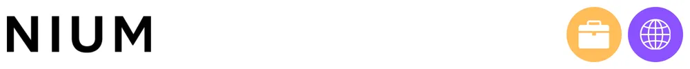 The logo of Nium with icons showing its role in payments infrastructure and platforms, business payments