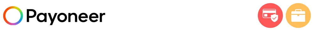 The logo of Payoneer with icons showing its role in payments acceptance and processing, business payments