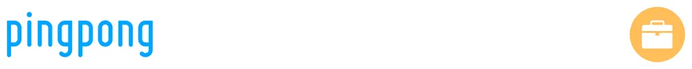 The logo of Pingpong with icons showing its role in business payments