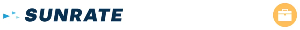 The logo of SUNRATE with icons showing its role in business payments