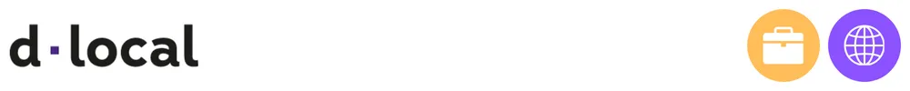 The logo of dLocal with icons showing its role in payments infrastructure and platforms, business payments