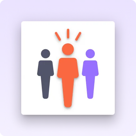 An image showing three human silhouettes in different colours, one with lines projecting from their head