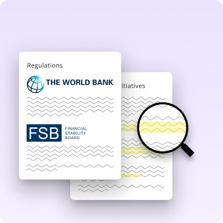 Graphic of reports with FSB and world bank logos