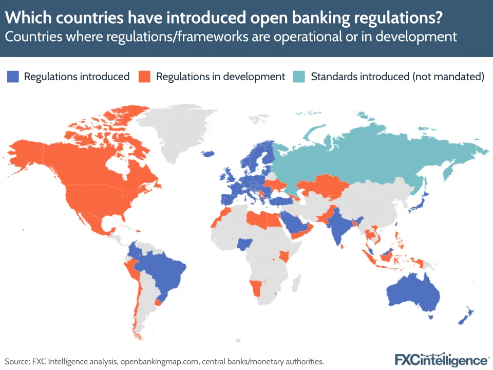 Which countries have introduced open banking regulations
Countries where regulations/frameworks are operational or in development