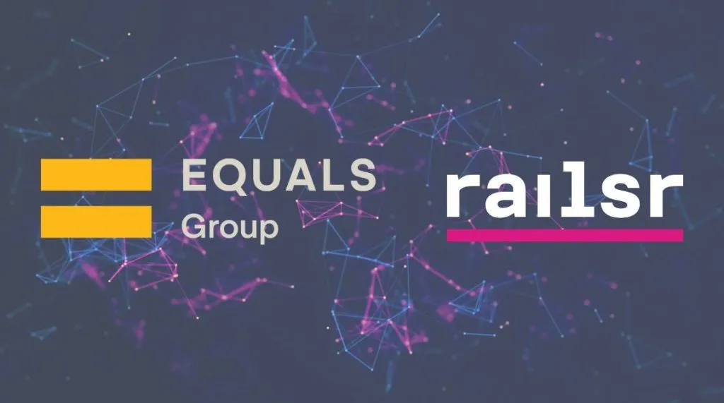 A graphic showing Equals Group and Railsr's logos alongside each other