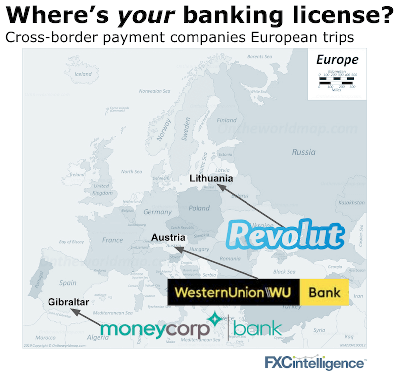 Moneycorp revolut western union banking licenses